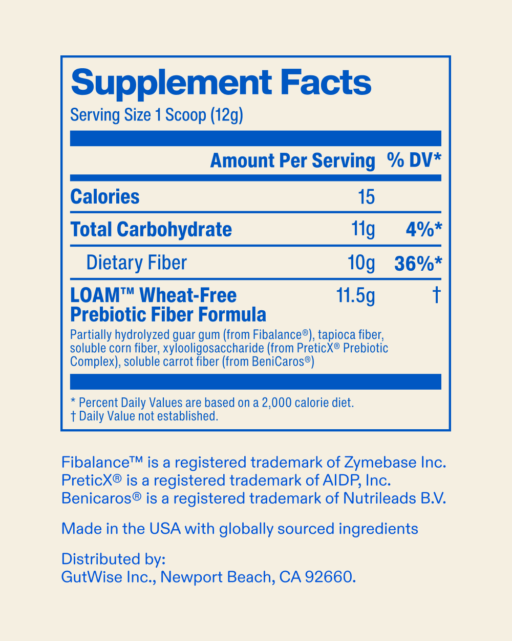 LOAM Prebiotic Fiber Formula (Wheat-Free)